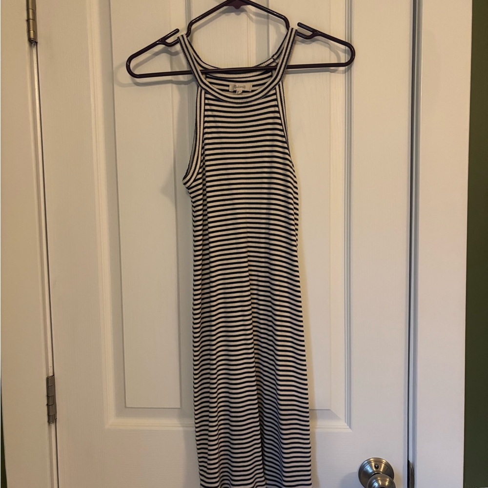 Madewell Navy and White Striped Mini Dress